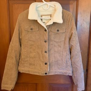 Tan Corduroy Jacket with Fur Lining